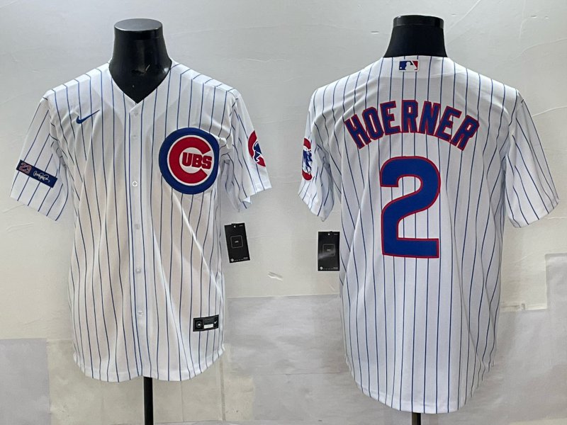 Men Chicago Cubs #2 Hoerner white 2025 Nike MLB Jersey 003